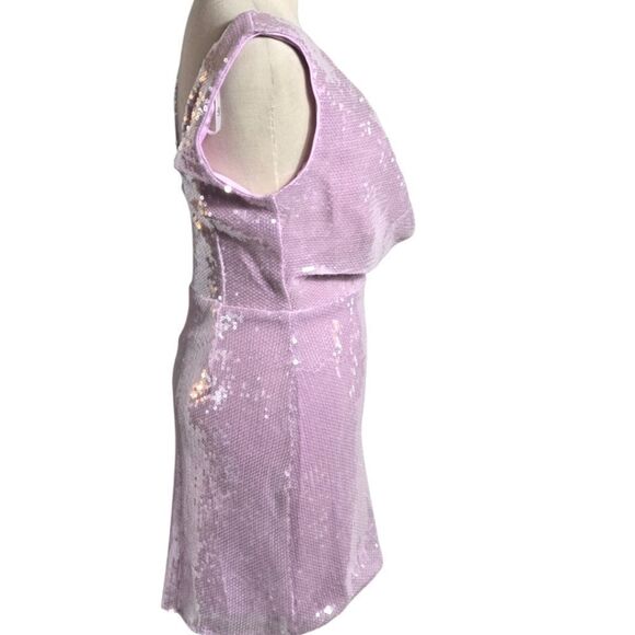 LULU'S Lilac Cowl Neck Sequin Mini Dress NWT - Picture 3 of 7